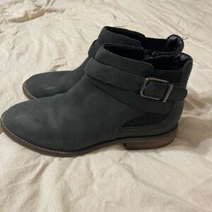 Clarks Dark Gray Ankle Boots with Strap